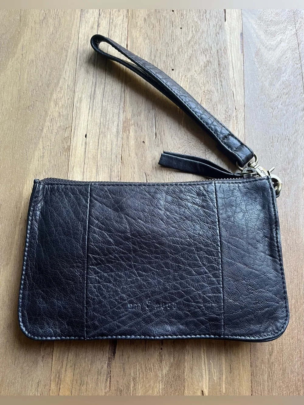 DAY & Mood  Anthropologie Anni Clutch Leather Wristlet Black